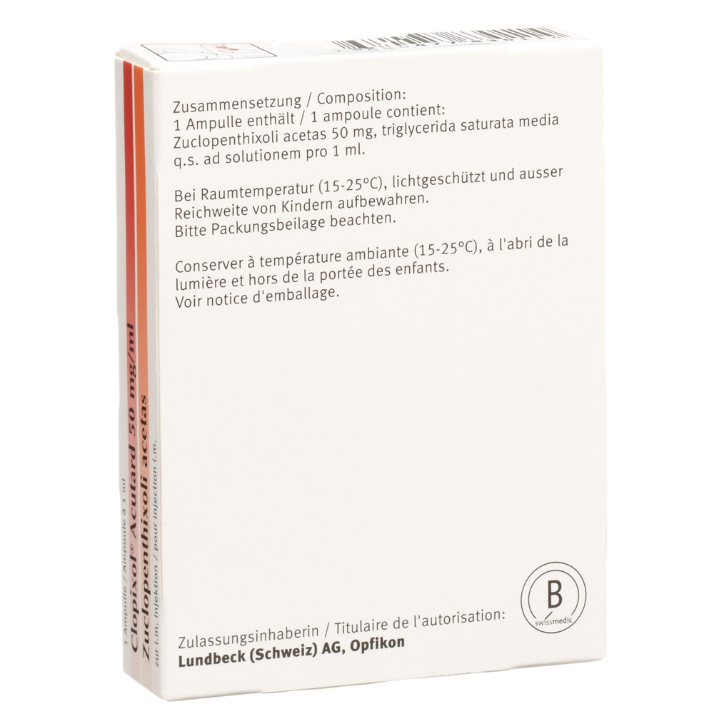 CLOPIXOL Acutard sol inj 50 mg/ml amp 1 ml