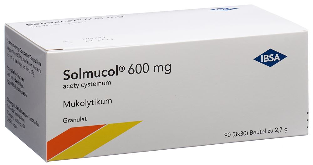 SOLMUCOL gran 600 mg s sucre sach 90 pce