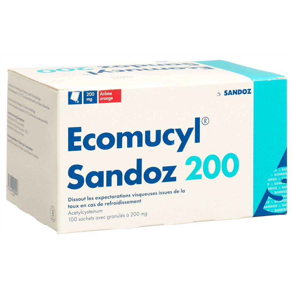 ECOMUCYL Sandoz gran 200 mg sach 100 pce