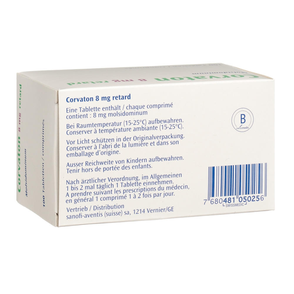 CORVATON retard cpr ret 8 mg 100 pce