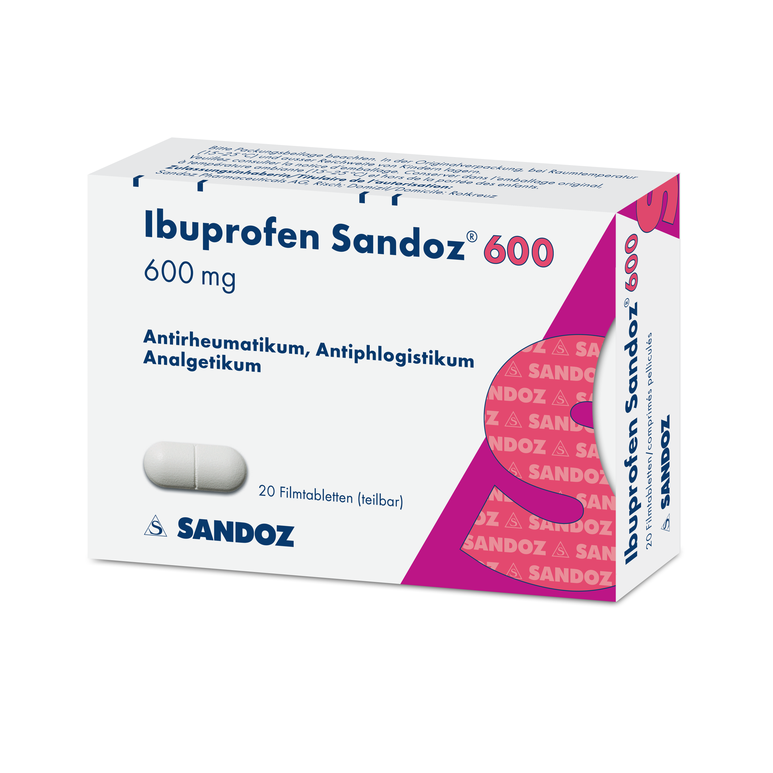 IBUPROFENE Sandoz cpr pell 600 mg 20 pce
