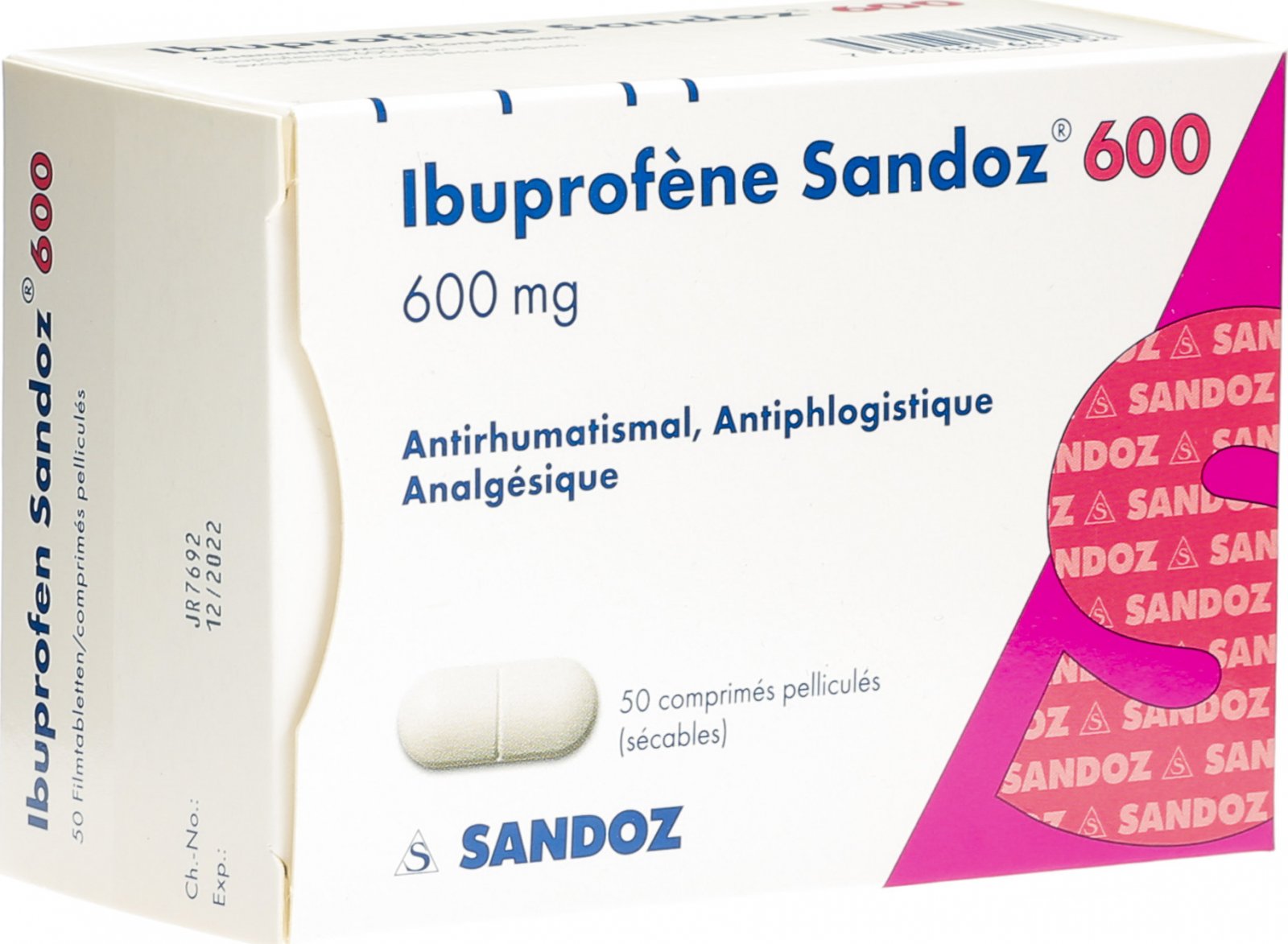 IBUPROFENE Sandoz cpr pell 600 mg 50 pce