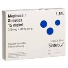 Mepivacain Sintetica 15 mg/ml, soluzione iniettabile