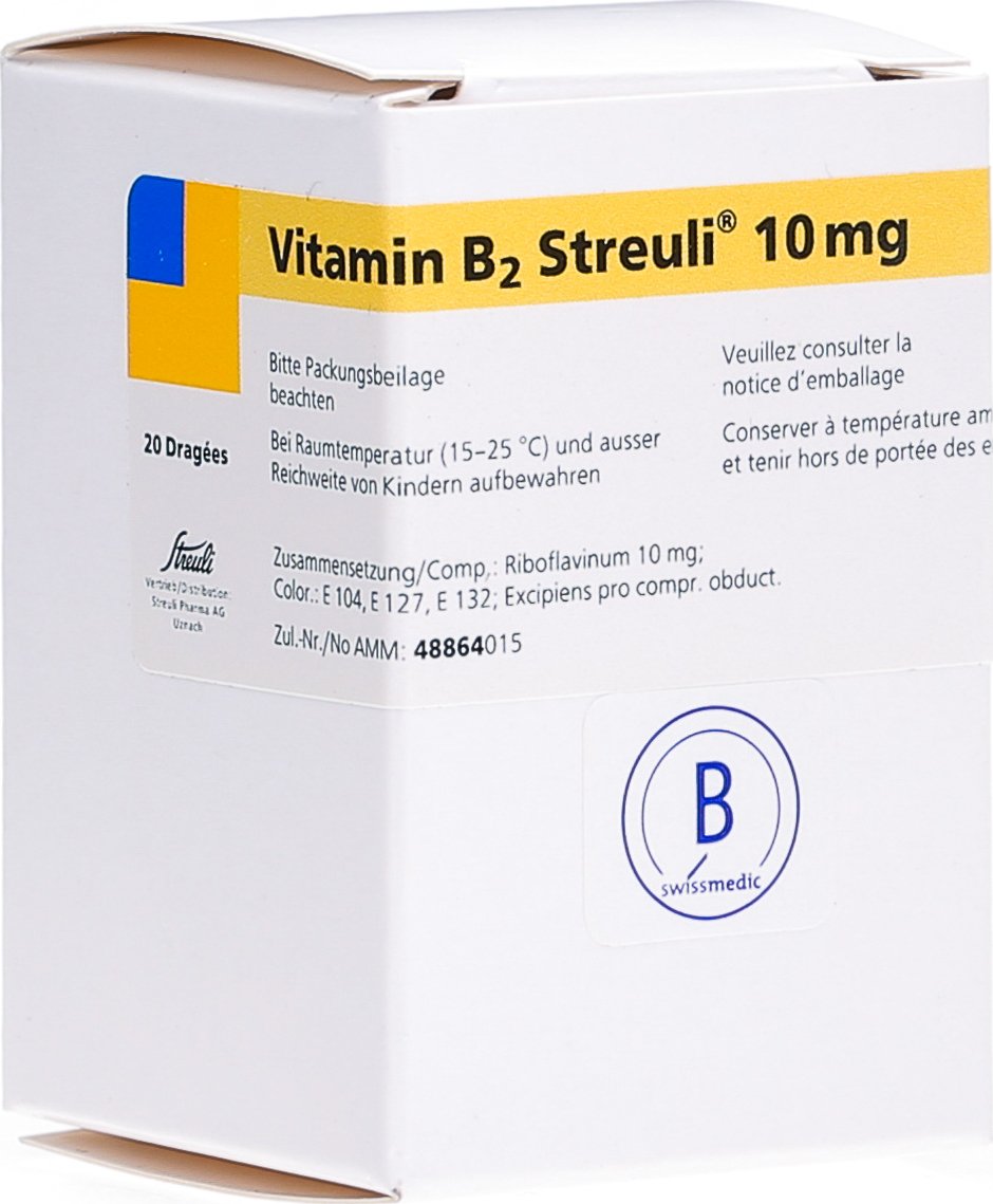 Vitamin B2 Streuli, Dragées