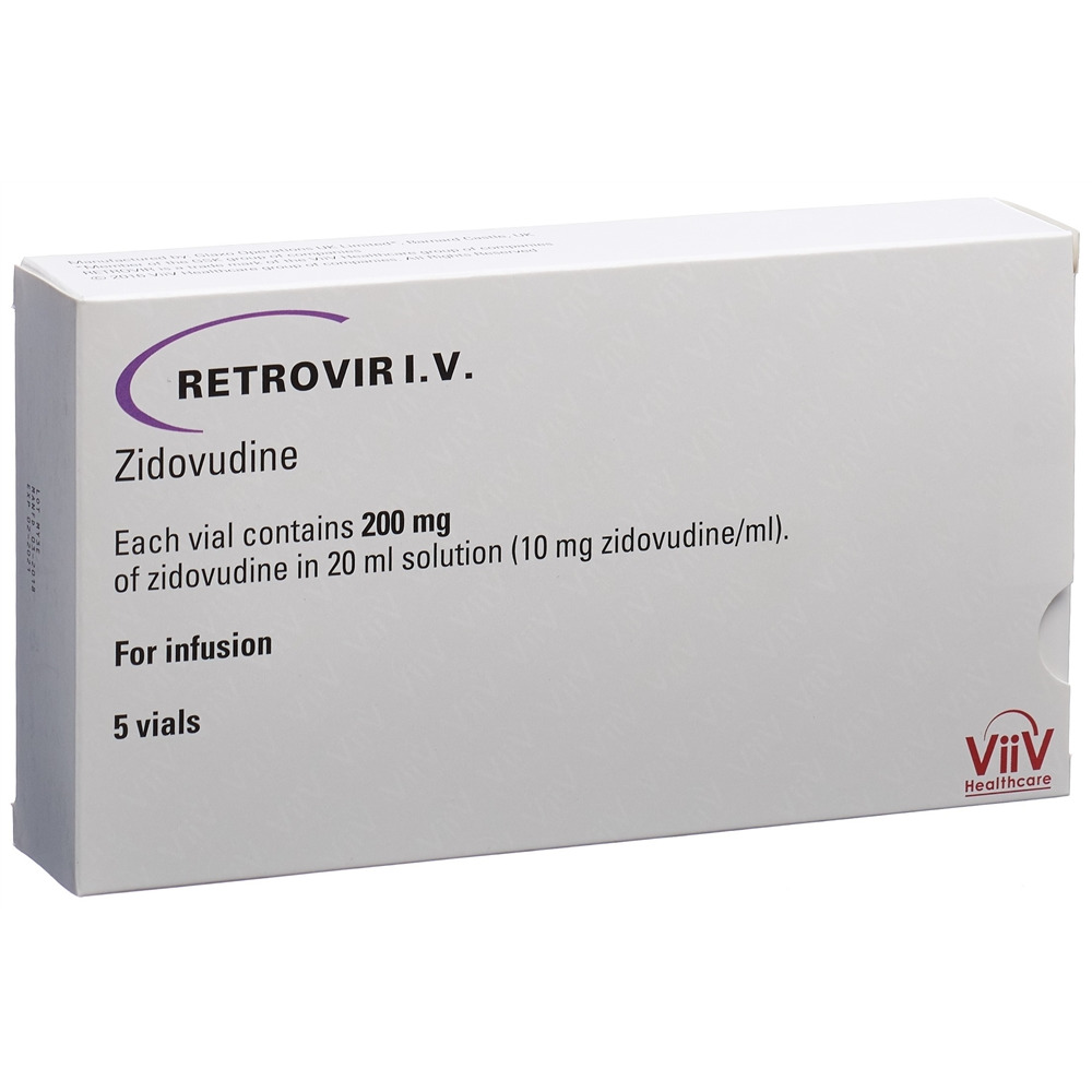 RETROVIR AZT sol perf 200 mg/20ml 5 amp 20 ml