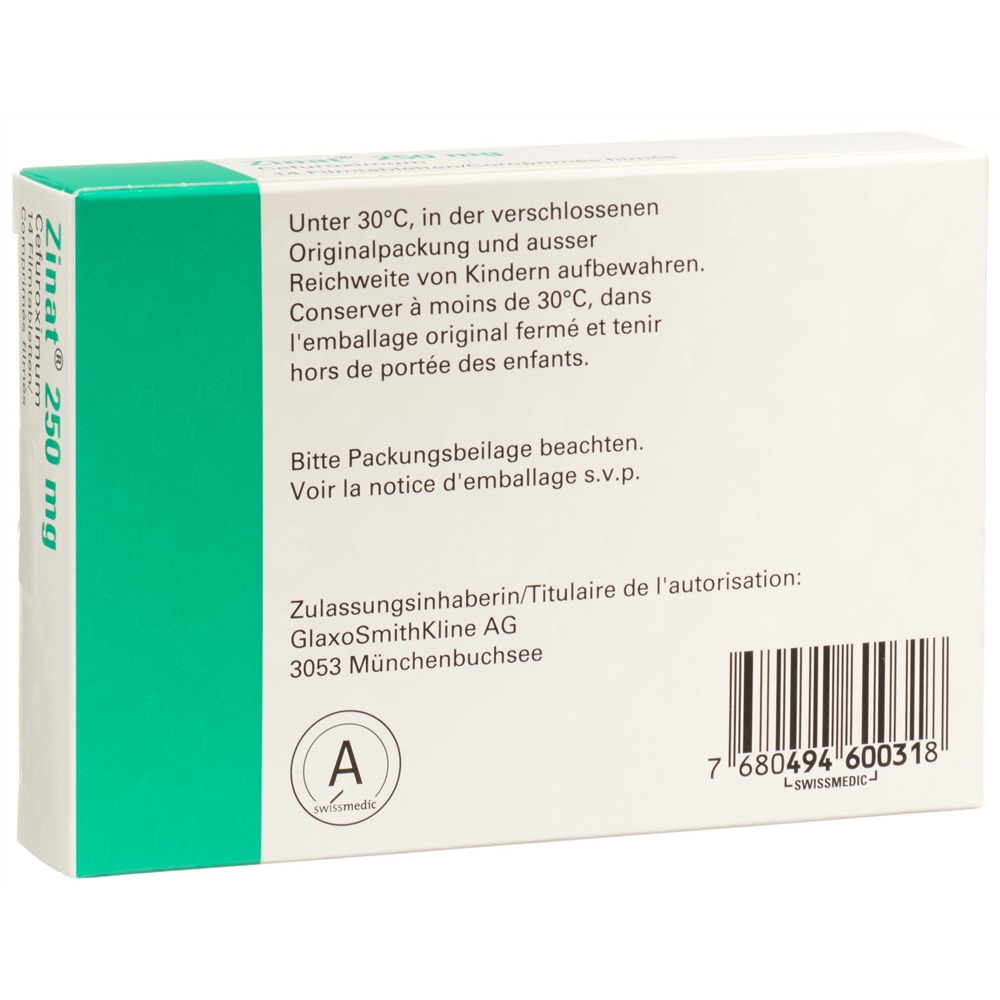 ZINAT cpr pell 250 mg 14 pce