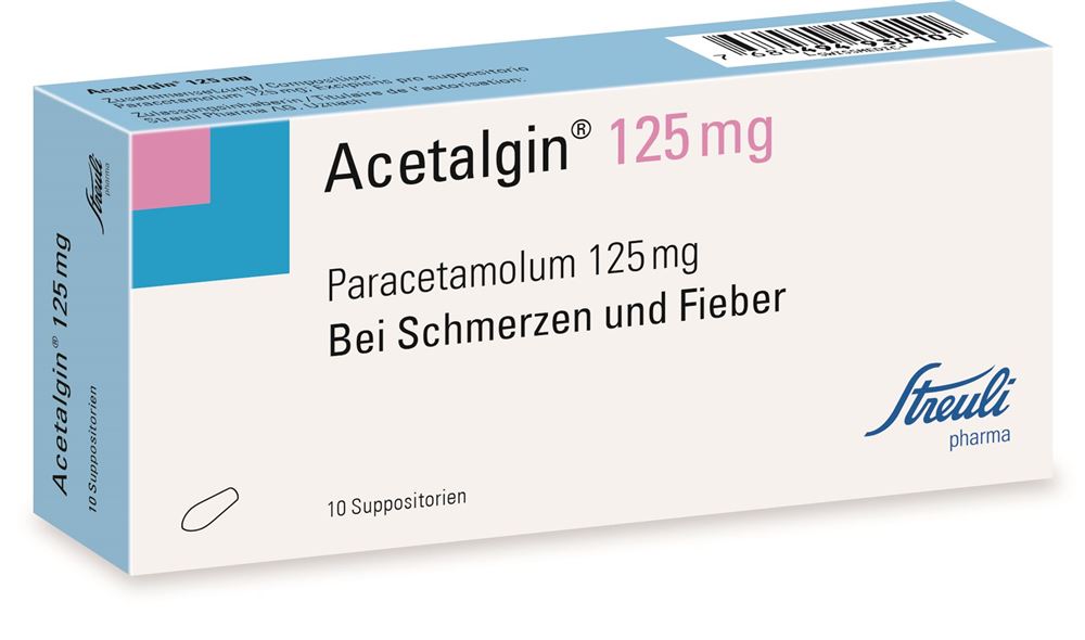 ACETALGINE supp 125 mg 10 pce