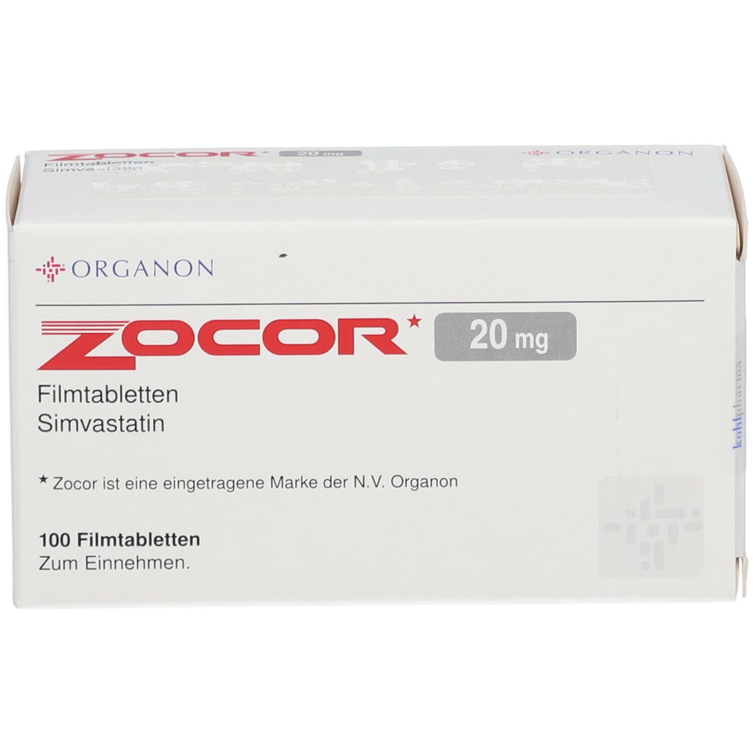ZOCOR cpr pell 20 mg 98 pce