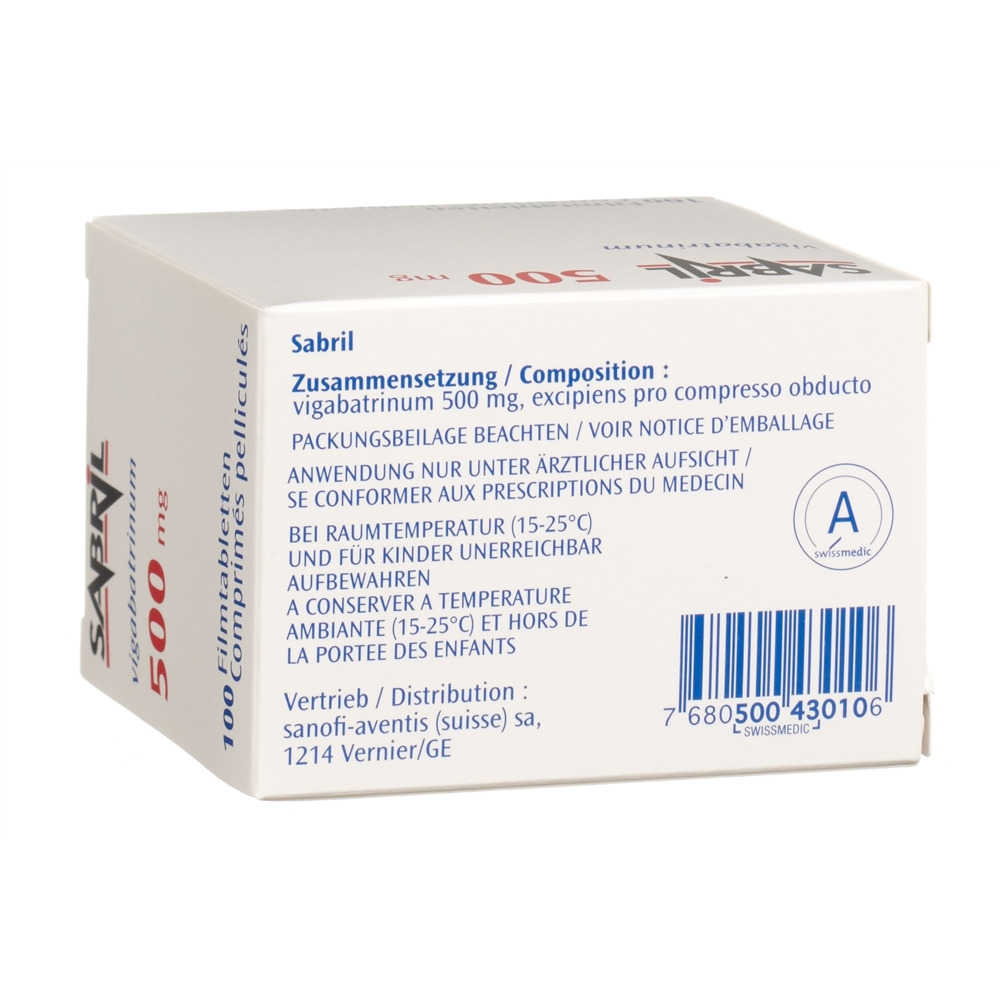 SABRIL cpr pell 500 mg 100 pce