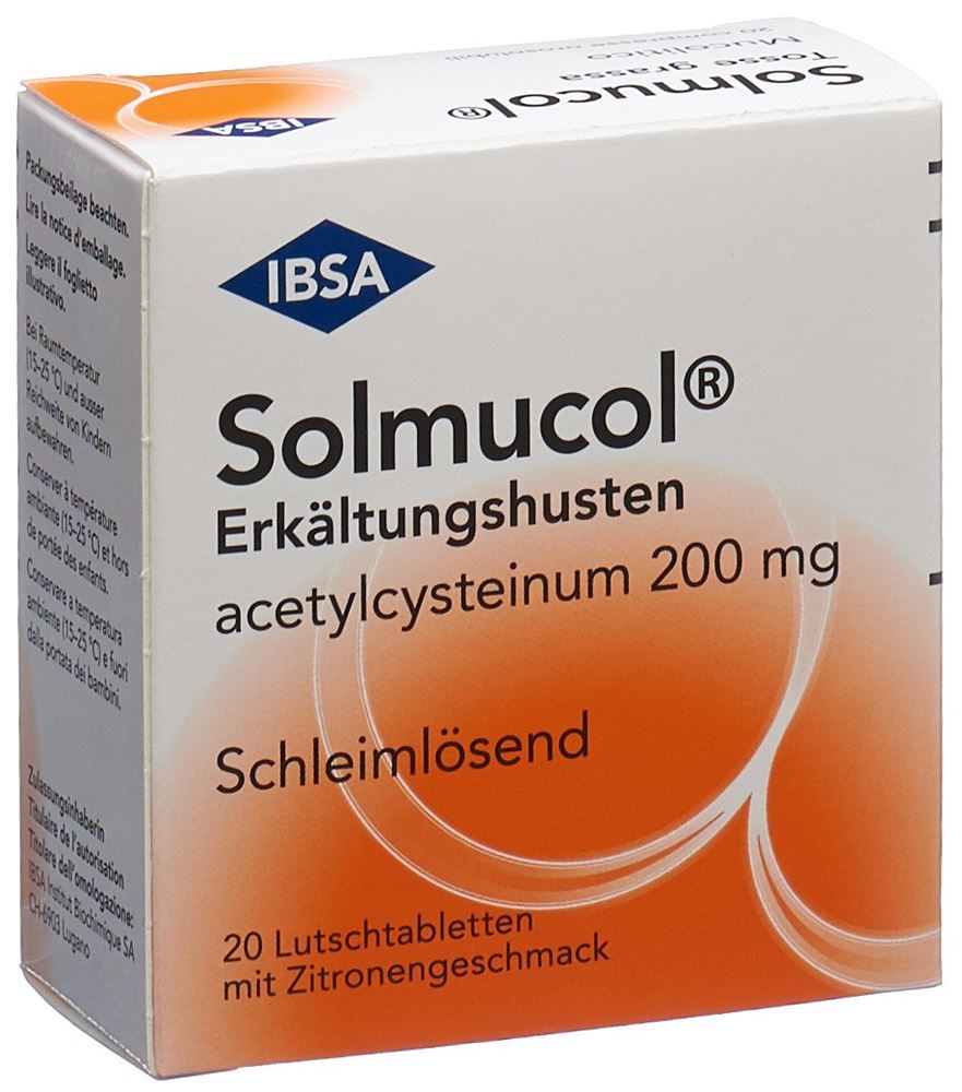 SOLMUCOL toux grasse cpr sucer 200 mg 20 pce