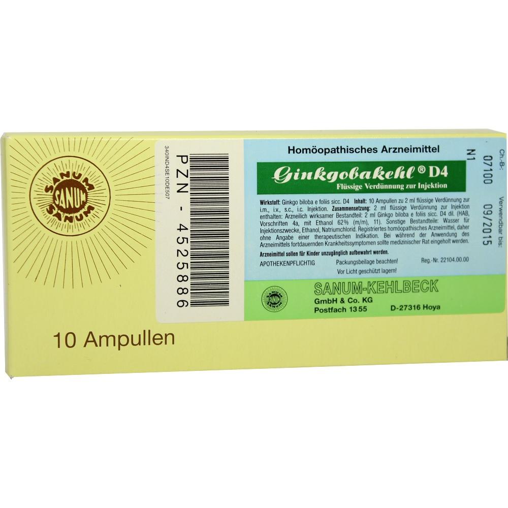 Ginkgobakehl D4, Injektionslösung (i.m., s.c., i.c.)