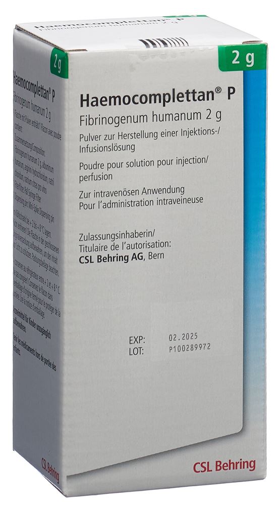 Haemocomplettan P 2 g, Pulver zur Herstellung einer Injektions-/Infusionslösung