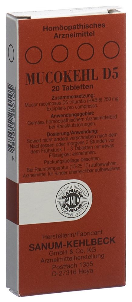 Mucokehl D5, Tablette