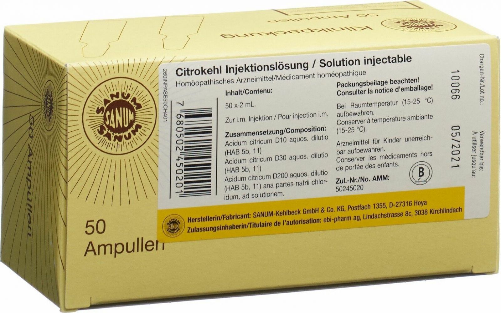 Citrokehl, Injektionslösung (i.m.)