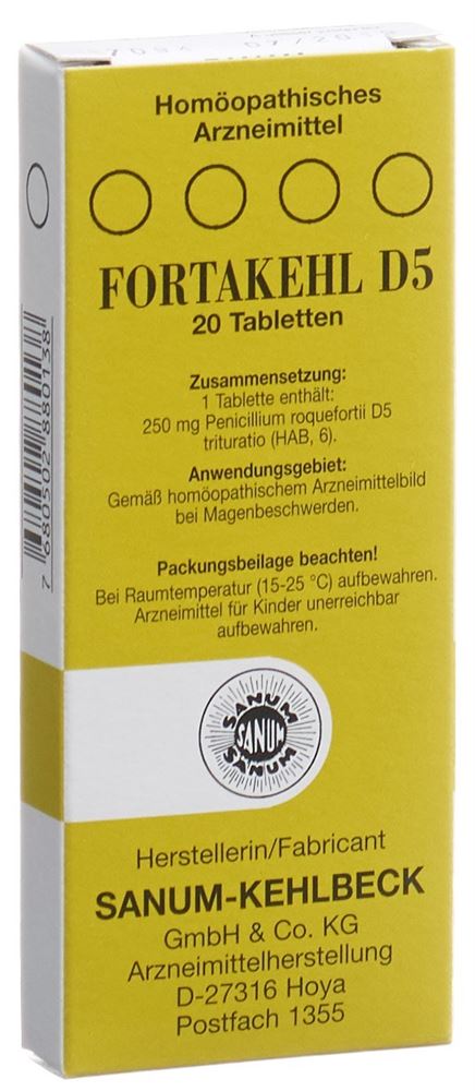 Fortakehl D5, Tabletten