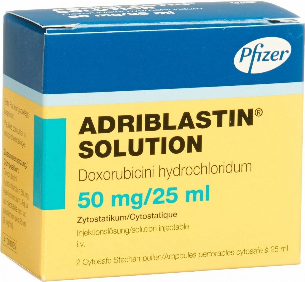 Adriblastin Solution 50 mg/25 ml, Injektionslösung