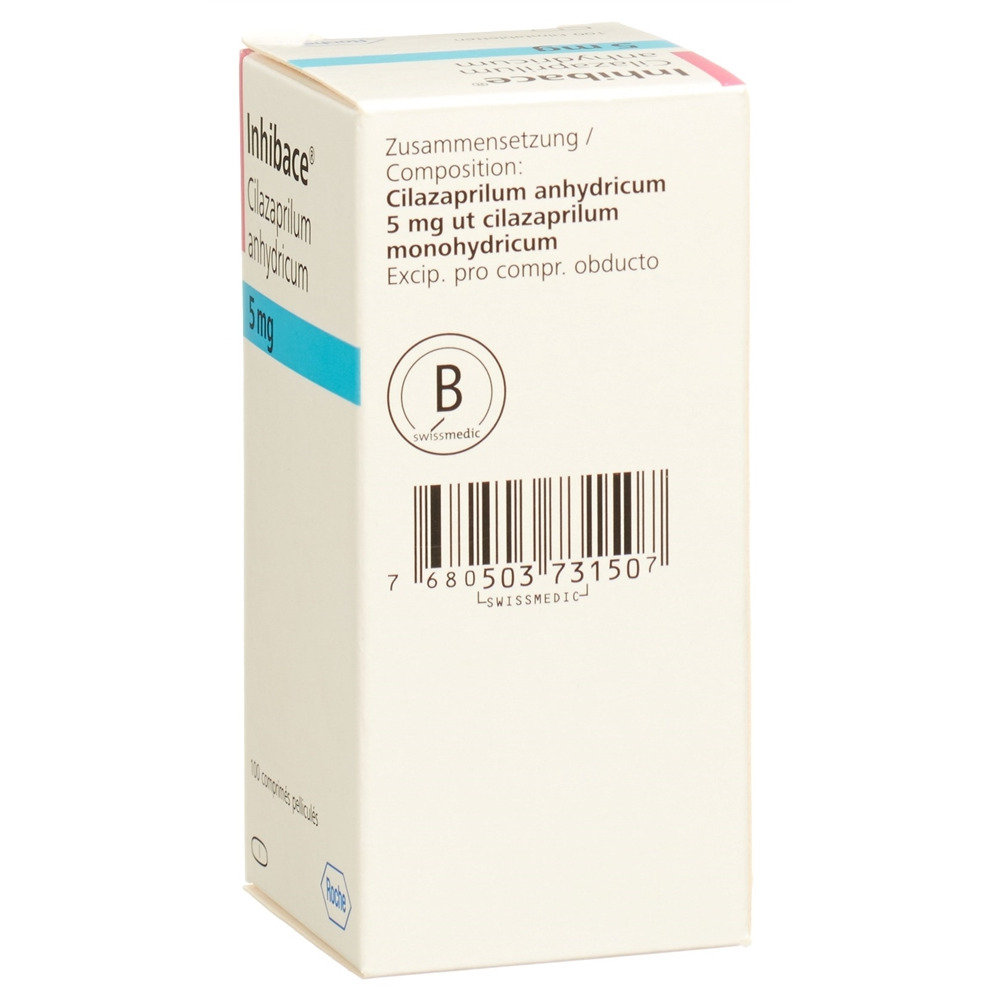 INHIBACE cpr pell 5 mg fl verre 100 pce