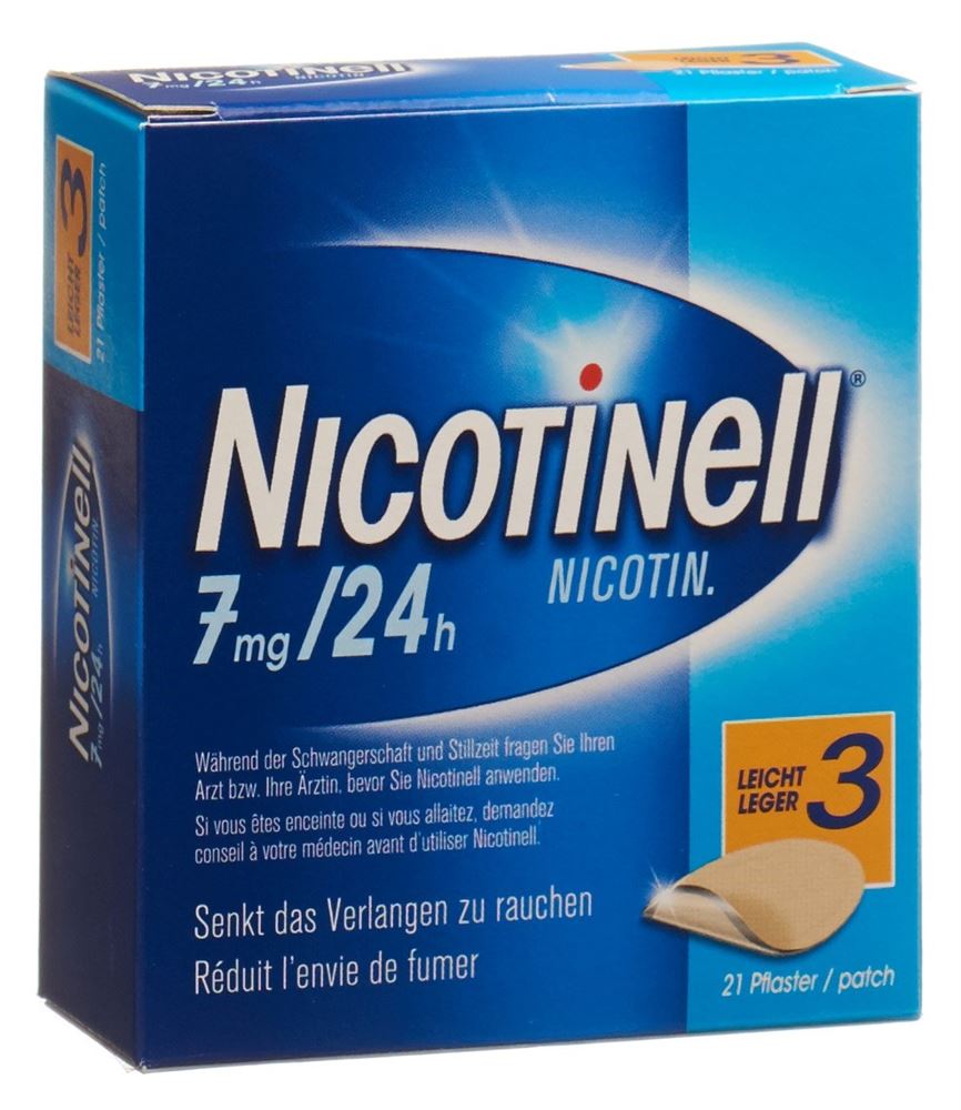 NICOTINELL 3 léger patch mat 7 mg/24h 21 pce
