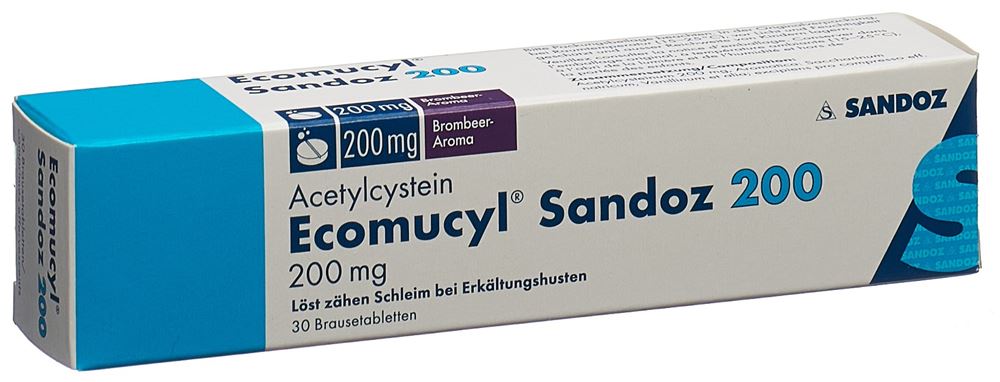 ECOMUCYL Sandoz cpr eff 200 mg bte 30 pce