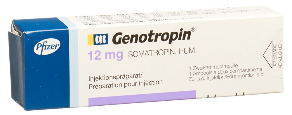 GENOTROPIN subst sèche 12 mg avec solv amp