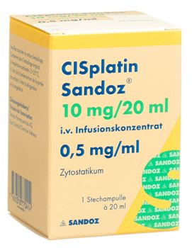 Cisplatin Sandoz 10 mg/20 ml, Konzentrat zur Herstellung einer Infusionslösung