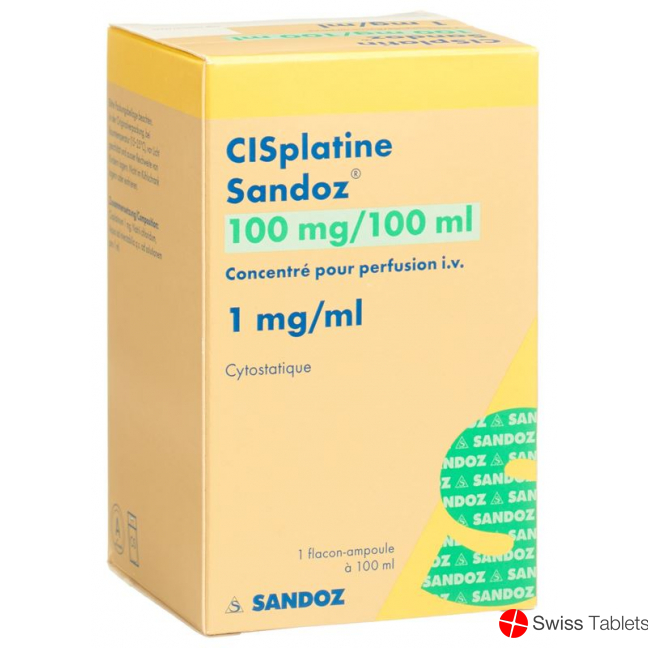 Cisplatin Sandoz 50 mg/100 ml, Konzentrat zur Herstellung einer Infusionslösung