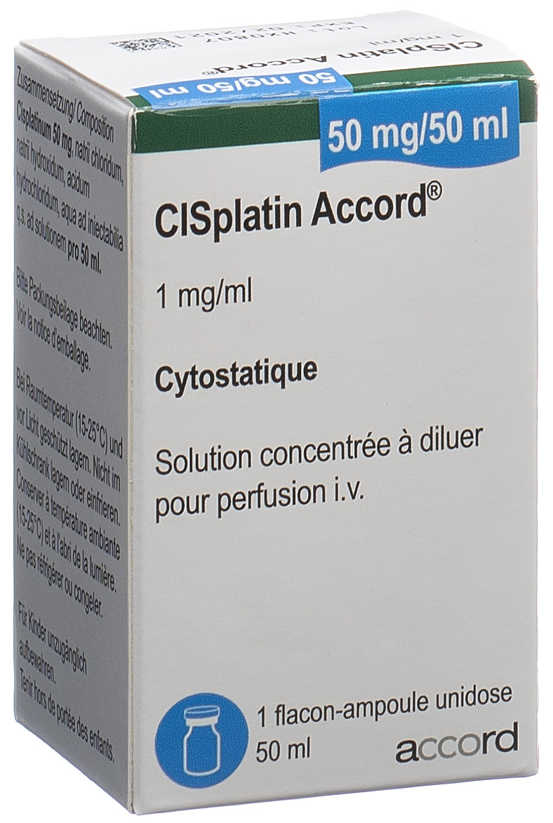 Cisplatin Sandoz 50 mg/100 ml, Konzentrat zur Herstellung einer Infusionslösung