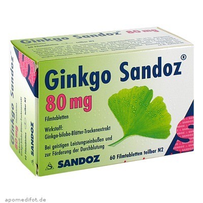 Ginkgo Sandoz 80, Filmtabletten
