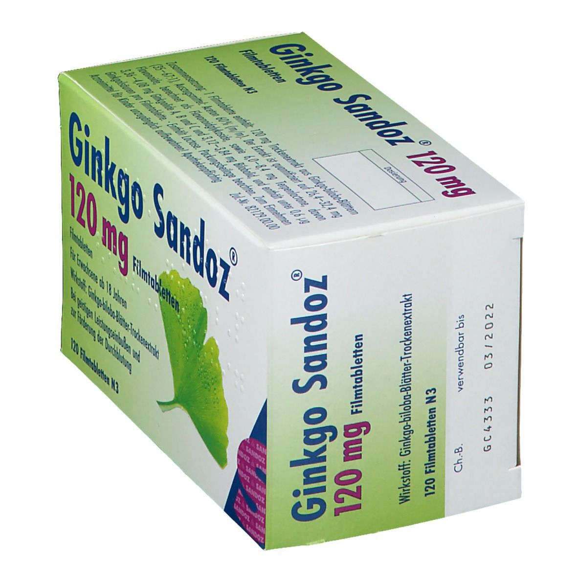 Ginkgo Sandoz 120, Filmtabletten