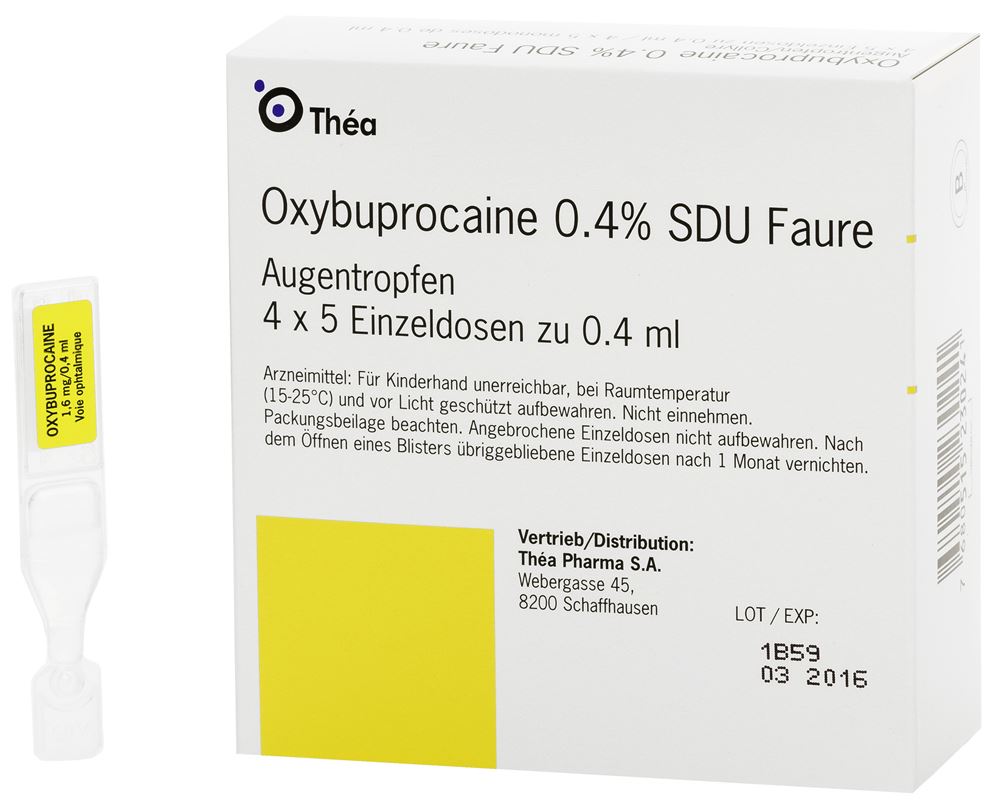 Oxybuprocaine 0,4 % SDU Faure, collyre en solution