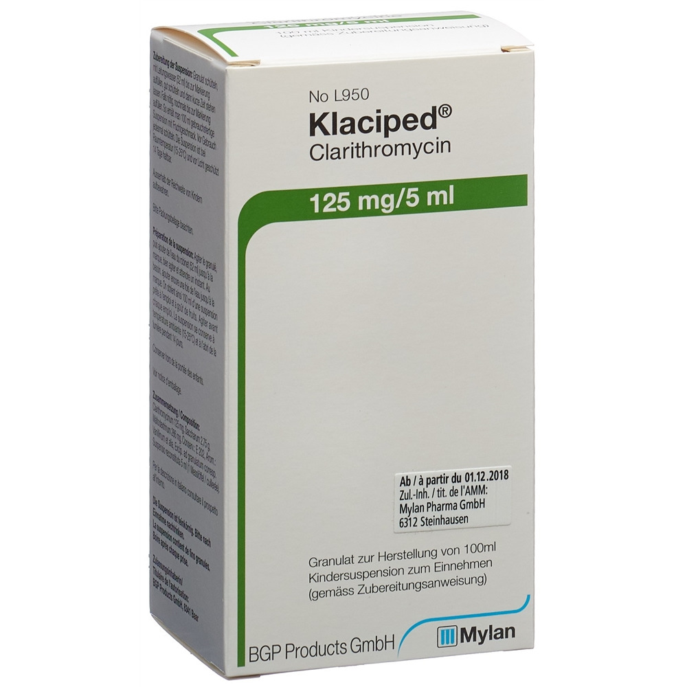 KLACIPED gran 125 mg/5ml p susp fl 100 ml