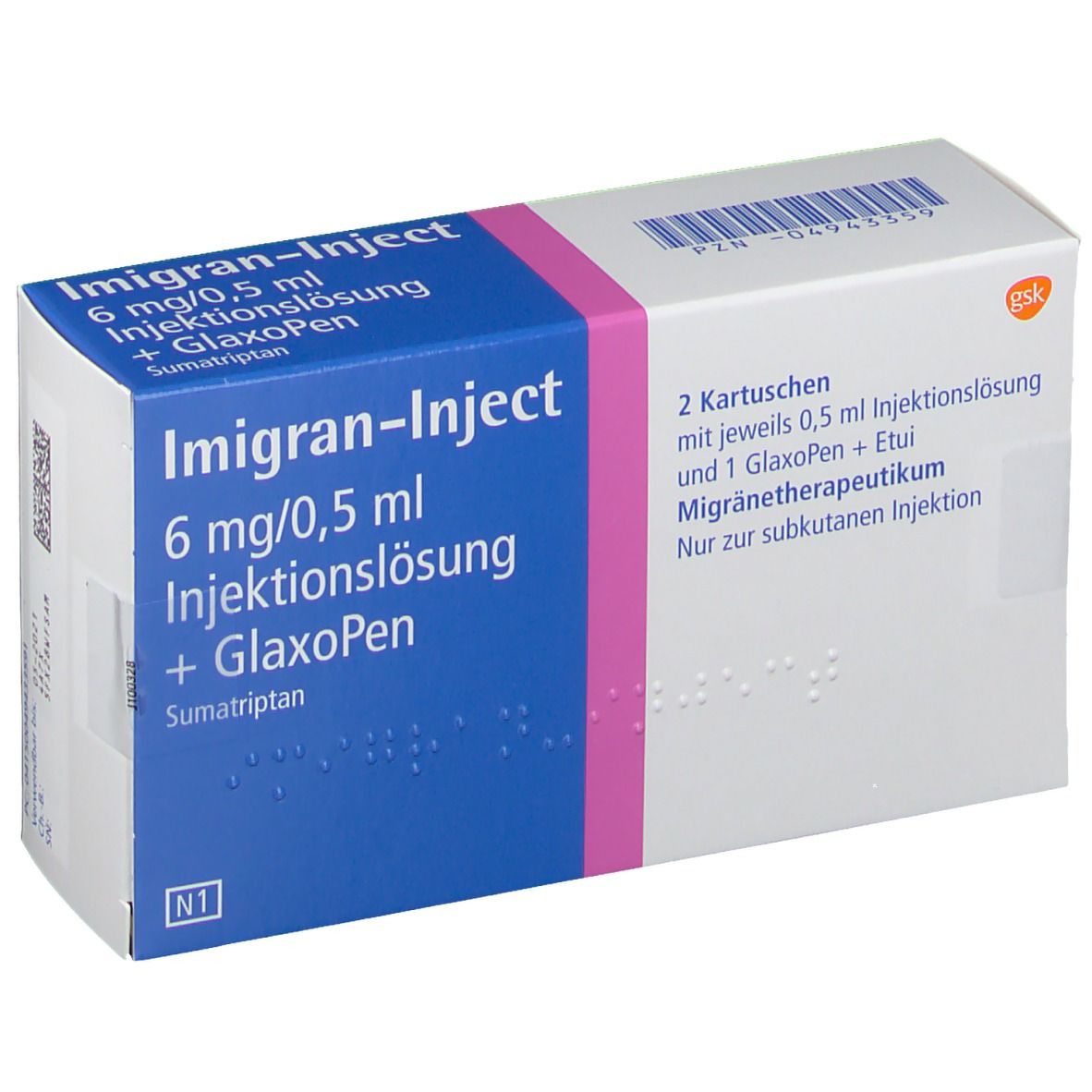 Imigran 6 mg/0.5 ml, Injektionslösung in einer Patrone