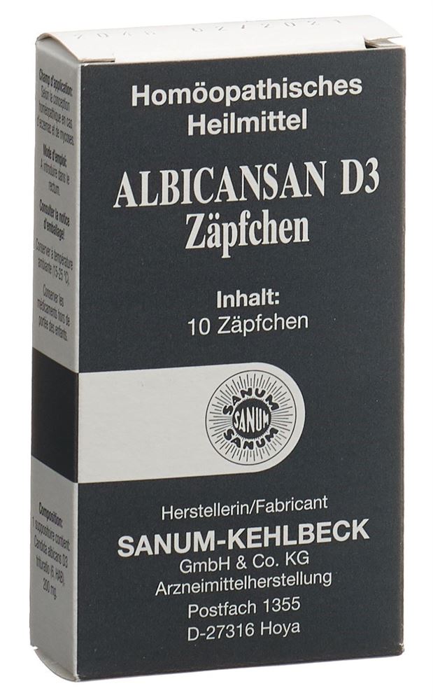 Albicansan D3, Zäpfchen