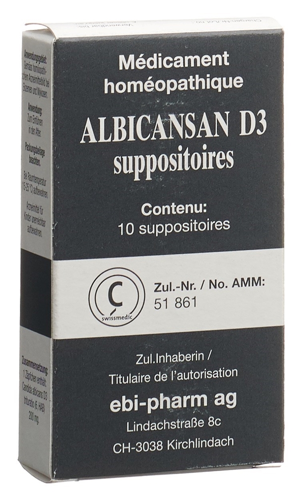 Albicansan D3, Zäpfchen