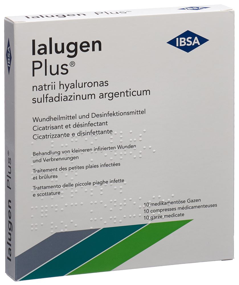 IALUGEN PLUS gazes médicales 10x10cm 10 pce
