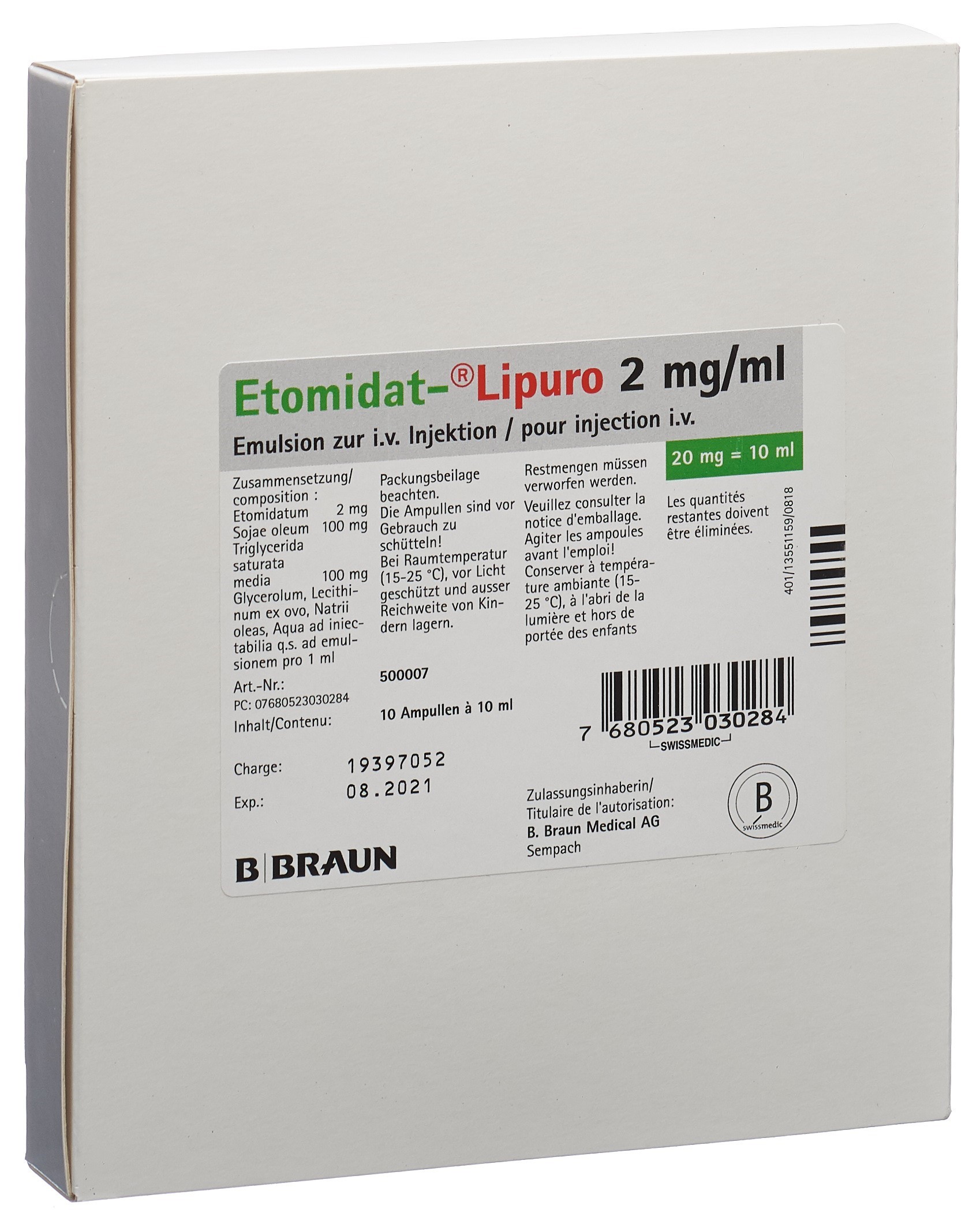 ETOMIDATE-LIPURO              GA 10ML CH