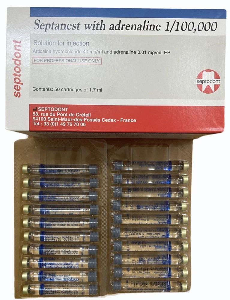 Septanest adrénalinée 1/100.000, Injektionslösung