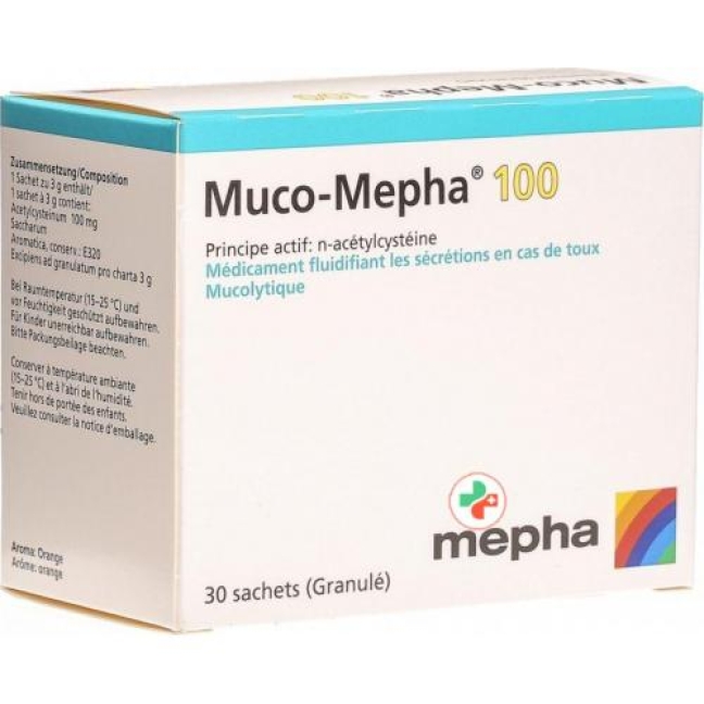 Muco-Mepha 100 mg, Granulat mit Orangen-Aroma