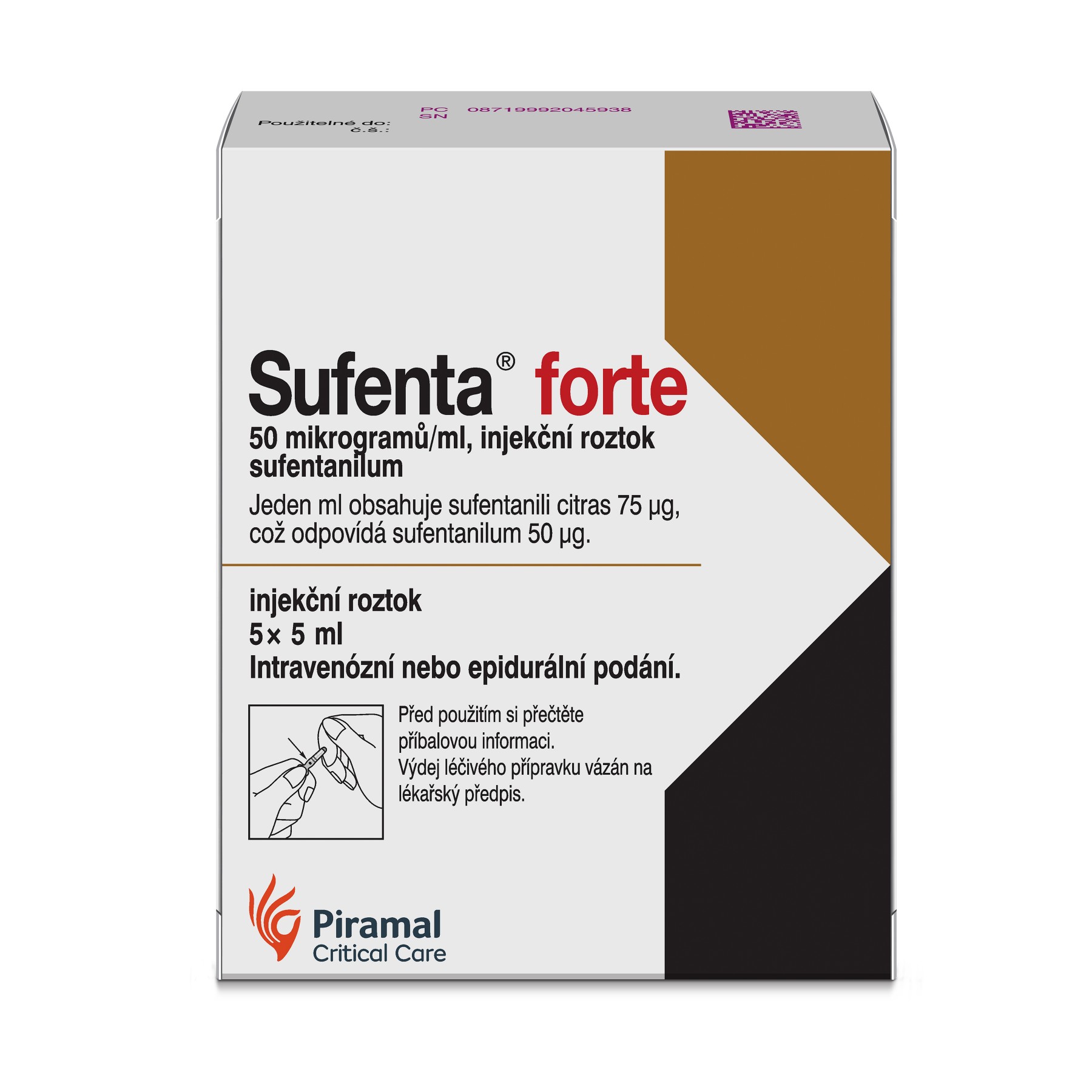 SUFENTA forte sol inj 50 mcg/ml 5 amp 1 ml