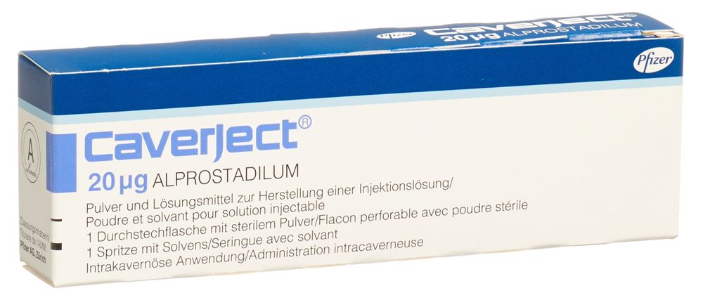 CAVERJECT subst sèche 20 mcg avec solvant flac