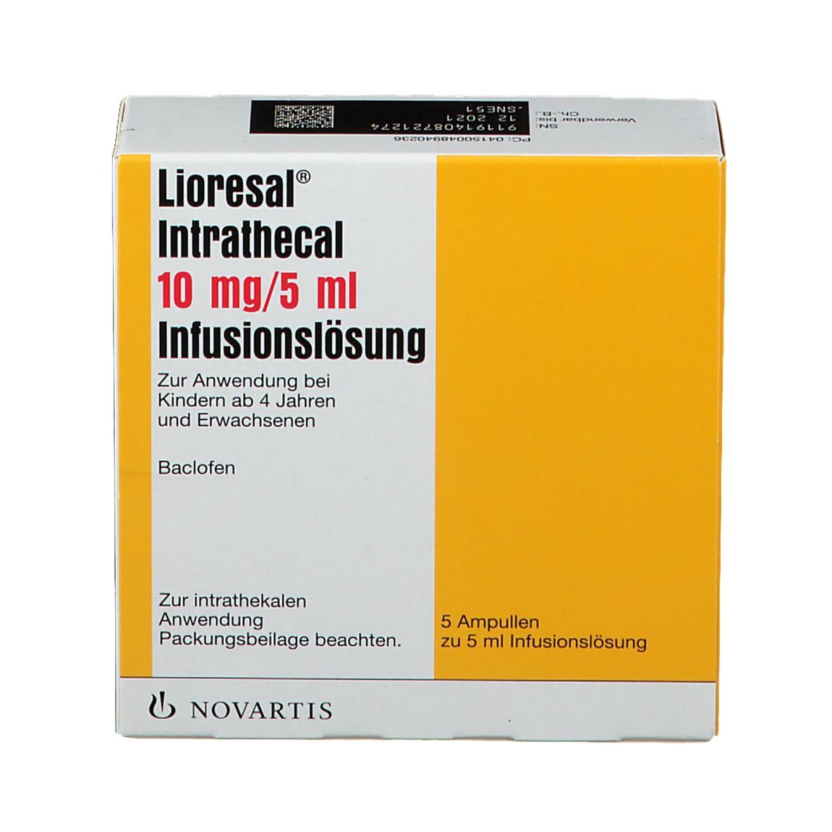 LIORESAL intrathécal sol inj 10 mg/5ml amp