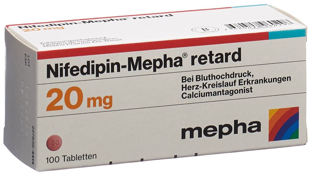 NIFEDIPIN Mepha cpr ret 20 mg 100 pce
