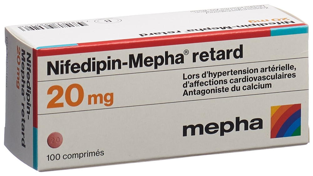 NIFEDIPIN Mepha cpr ret 20 mg 100 pce