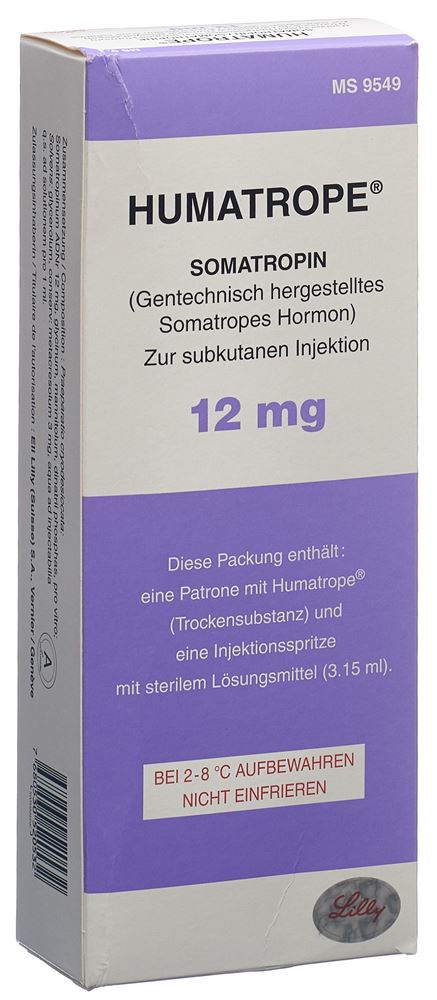 HUMATROPE subst sèche 12 mg c solv amp