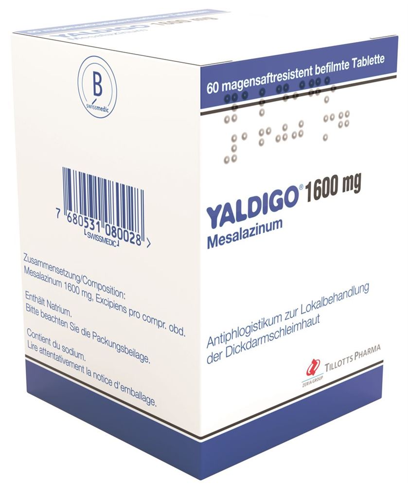 YALDIGO cpr gastro-résistants 1600 mg 60 pce