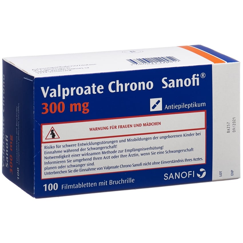 VALPROATE CHRONO Sanofi cpr pell 300 mg 100 pce