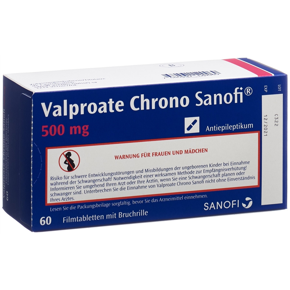 VALPROATE CHRONO Sanofi cpr pell 500 mg 60 pce