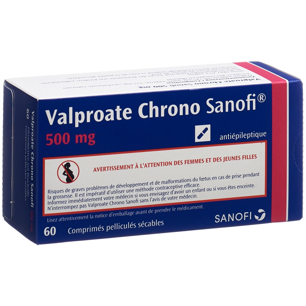 VALPROATE CHRONO Sanofi cpr pell 500 mg 60 pce