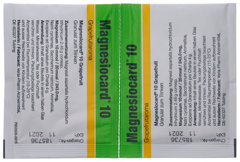 Magnesiocard 10 Grapefruit, Granulat zur Herstellung einer Lösung zum Einnehmen