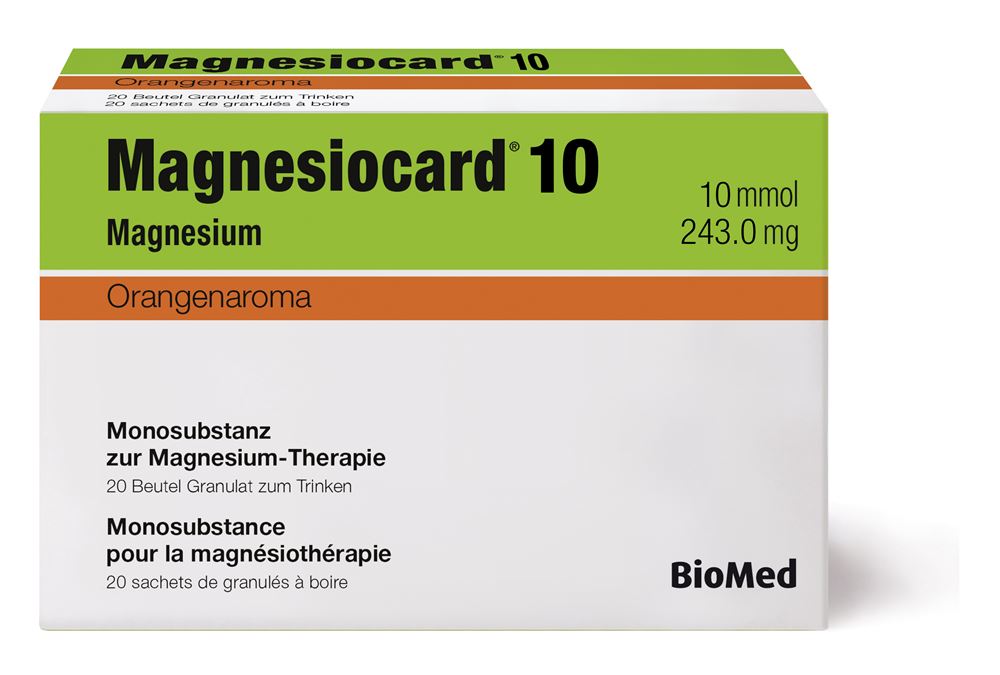 Magnesiocard 10 Orange, Granulat zur Herstellung einer Lösung zum Einnehmen